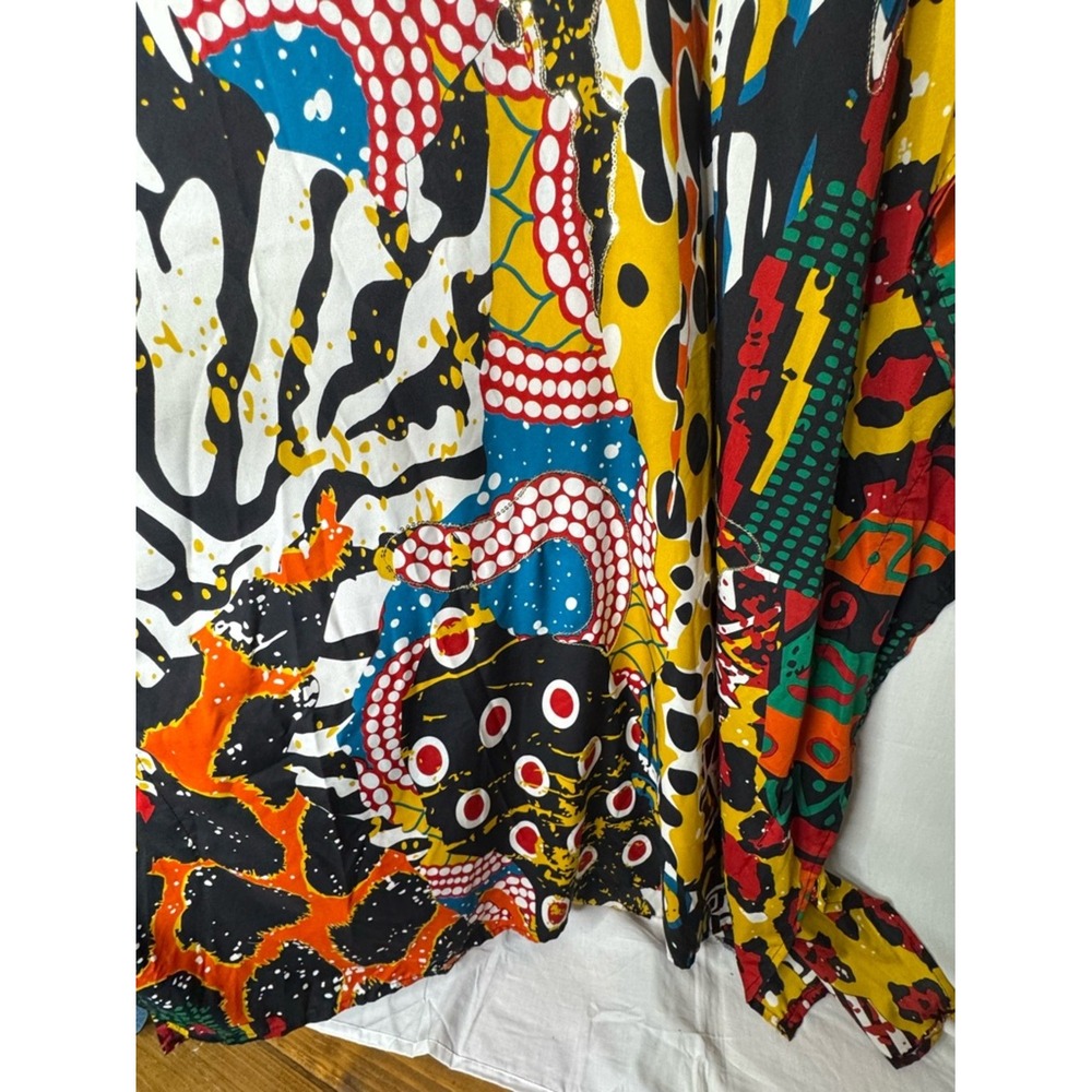 Sante Women Maxi Kaftan MuMu Resort Multi Print Sequin Cruise Maximalist Lounge - Picture 7 of 12